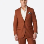 SuitsHeritage Men’s Solid Brown Tailored Fit Blazer