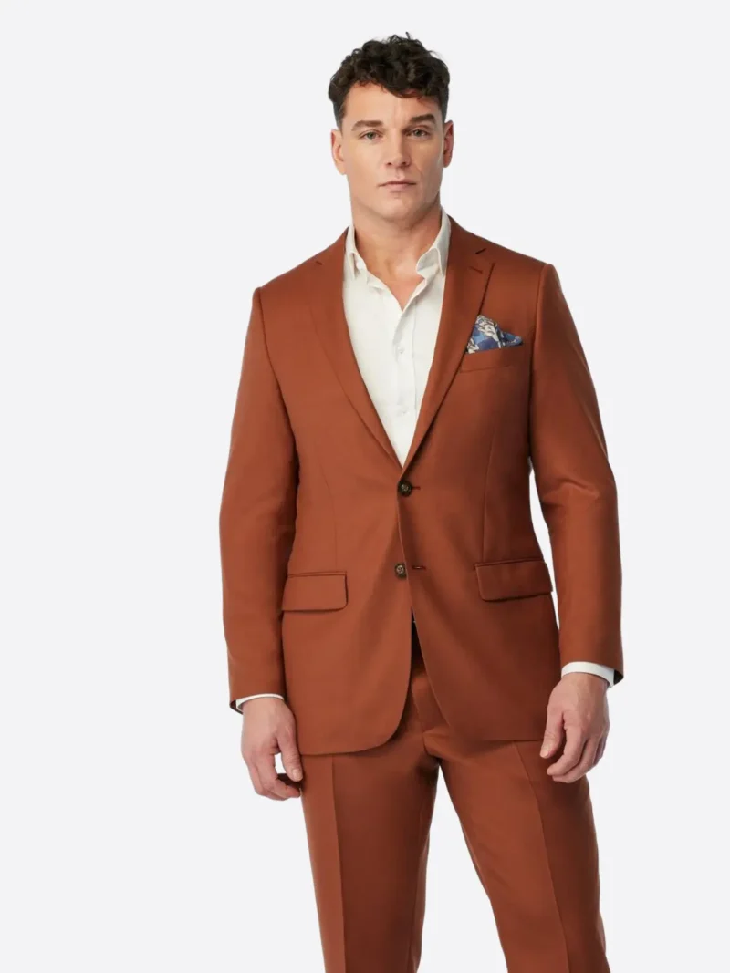 SuitsHeritage Men’s Solid Brown Tailored Fit Blazer