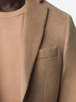 SuitsHeritage Men's Solid Camel Tailored Fit Blazer Pocket