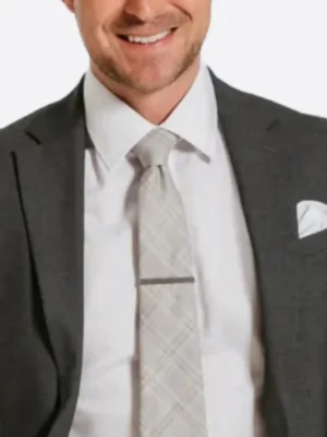 SuitsHeritage Men's Solid Dark Grey Slim Fit 2 Piece Suit Close