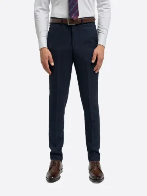 SuitsHeritage Men's Solid Dark Navy Regular Fit 3 Piece Suit Pant