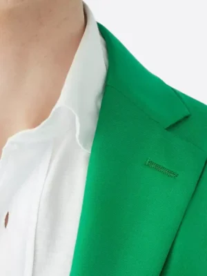 SuitsHeritage Men’s Light Green Tailored Fit Blazer Collar