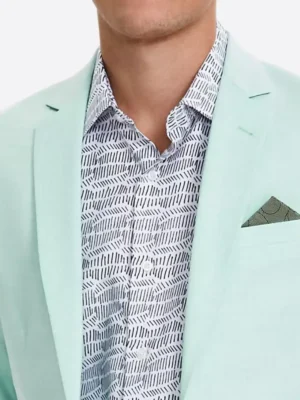 SuitsHeritage Men's Solid Light Green Slim Fit 2 Piece Suit Close