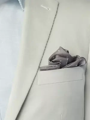 SuitsHeritage Men’s Off White Tailored Fit Blazer Pocket