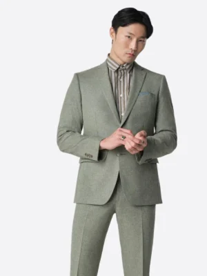 SuitsHeritage Men's Olive Tailored Fit Blazer