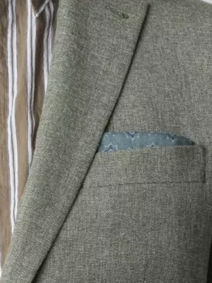 SuitsHeritage Men's Olive Tailored Fit Blazer Pocket