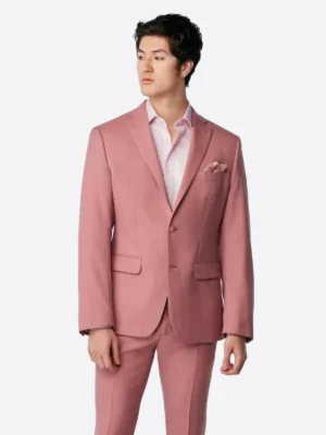 SuitsHeritage Men’s Solid Pink Tailored Fit Blazer