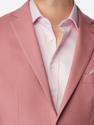 SuitsHeritage Men’s Solid Pink Tailored Fit Blazer Collar
