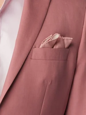 SuitsHeritage Men’s Solid Pink Tailored Fit Blazer Pocket