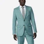 SuitsHeritage Men’s Solid Teal Tailored Fit Blazer