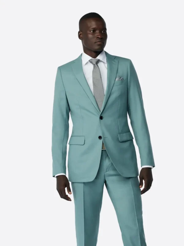 SuitsHeritage Men’s Solid Teal Tailored Fit Blazer