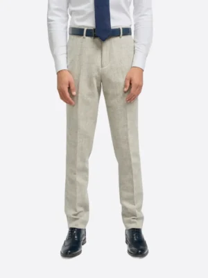 SuitsHeritage Men's Twill Cream Regular Fit 3 Piece Suits Pant