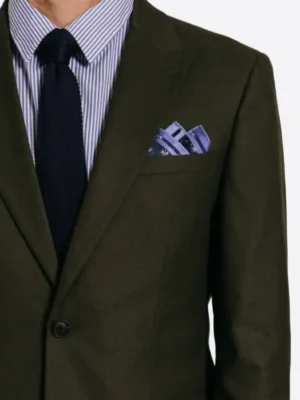 SuitsHeritage Men's Twill Dark Green Slim Fit 2 Piece Suit Close