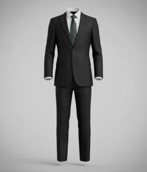Norfield Black Solid Polyester Suit