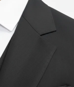 Norfield Black Solid Polyester Suit Collar