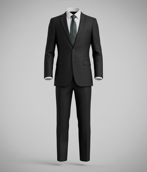 Norfield Black Solid Polyester Suit