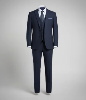 Norfield Polyester Solid Dark Navy Suit