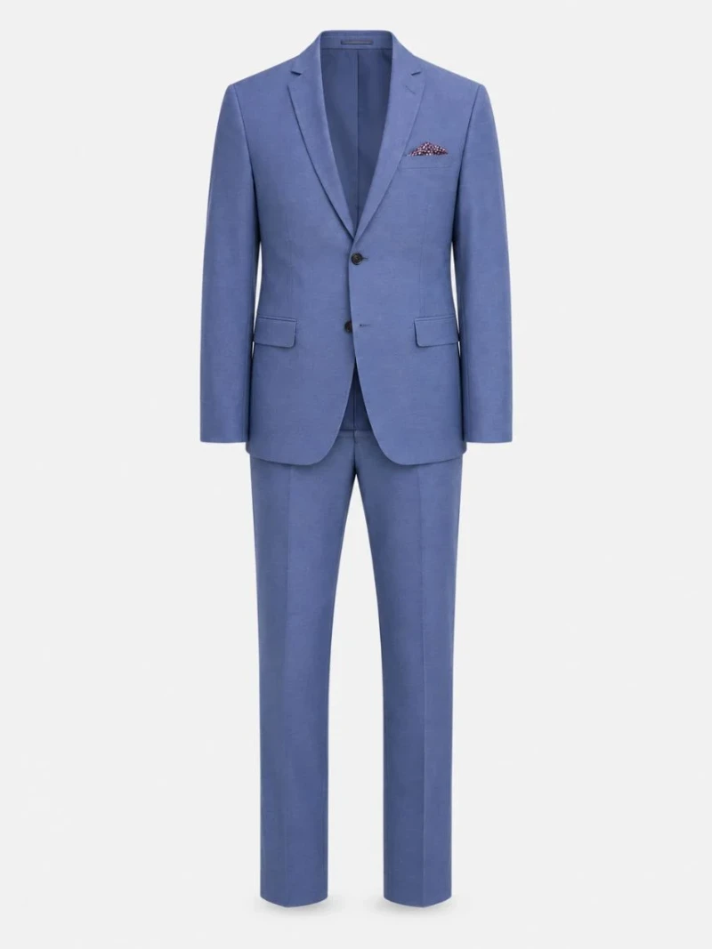 Norfield Polyester Solid Light Blue Suit Ghost Mannequin