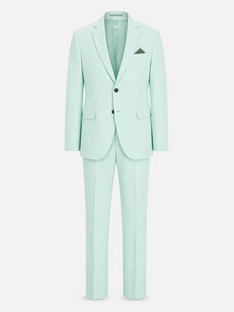 Norfield Polyester Solid Light Green Suit Ghost Mannequin