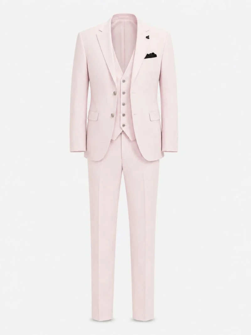 Norfield Polyester Solid Light Pink Suit Ghost Mannequin