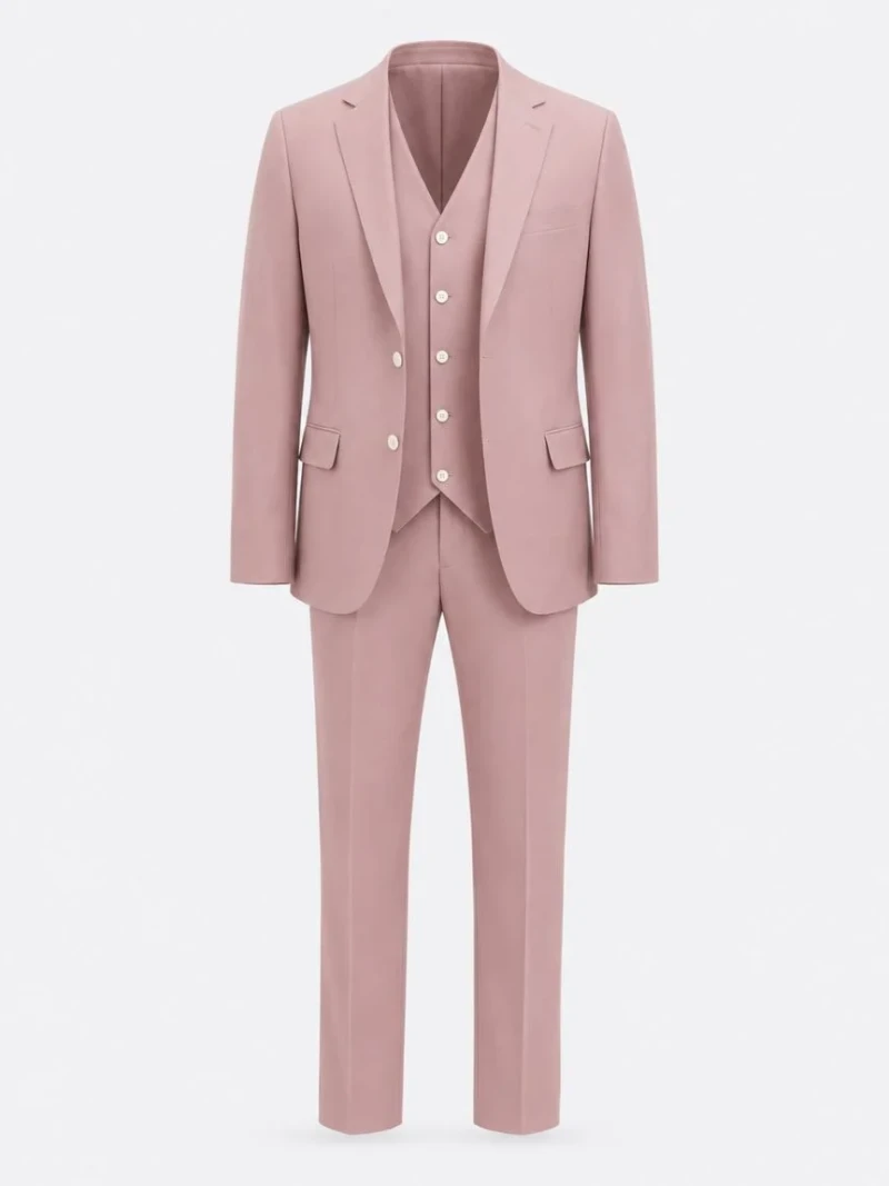 Norfield Polyester Solid Pink Suit Ghost Mannequin