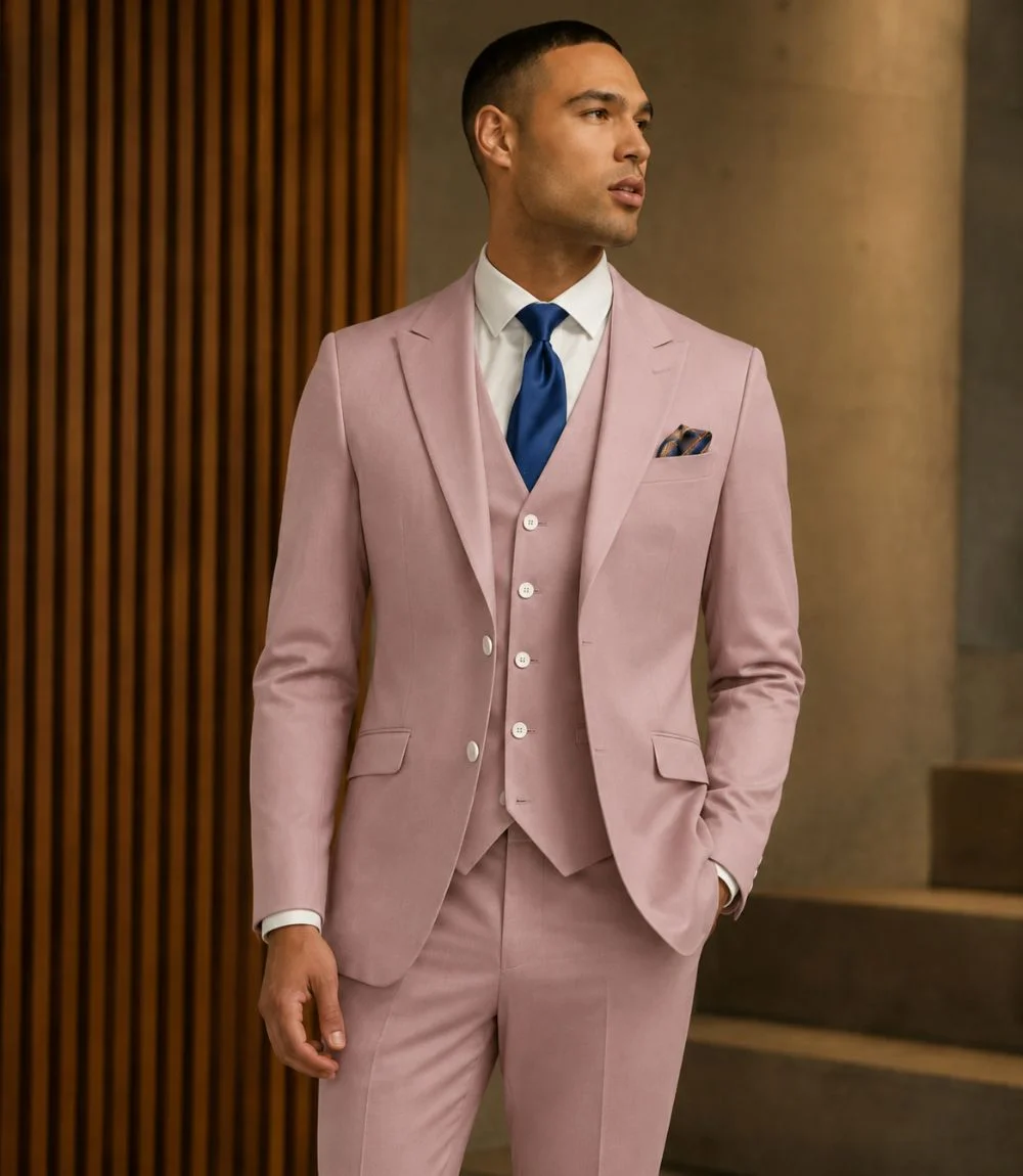 Norfield Polyester Solid Pink Suit Model Norfield Polyester Solid Pink Suit Model