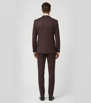 Shop The Bellington Tweed Check Maroon Suit