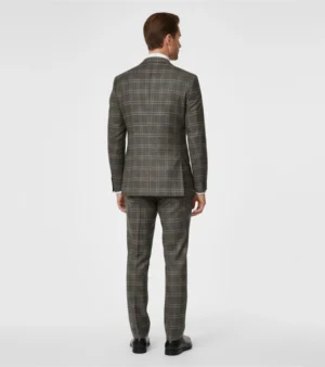 Shop The Eastford Polyester Check Brown Suit