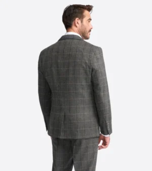 Shop The Eastford Polyester Check Charcoal Suit