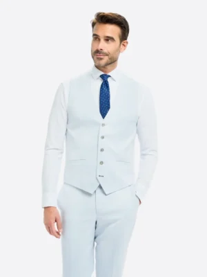 Shop The SuitsHeritage Men's Solid Sky Blue Regular Fit 3 Piece Suit