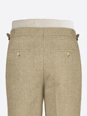Shop The SuitsHeritage Men's Herringbone Beige Regular Fit Pant Trouser