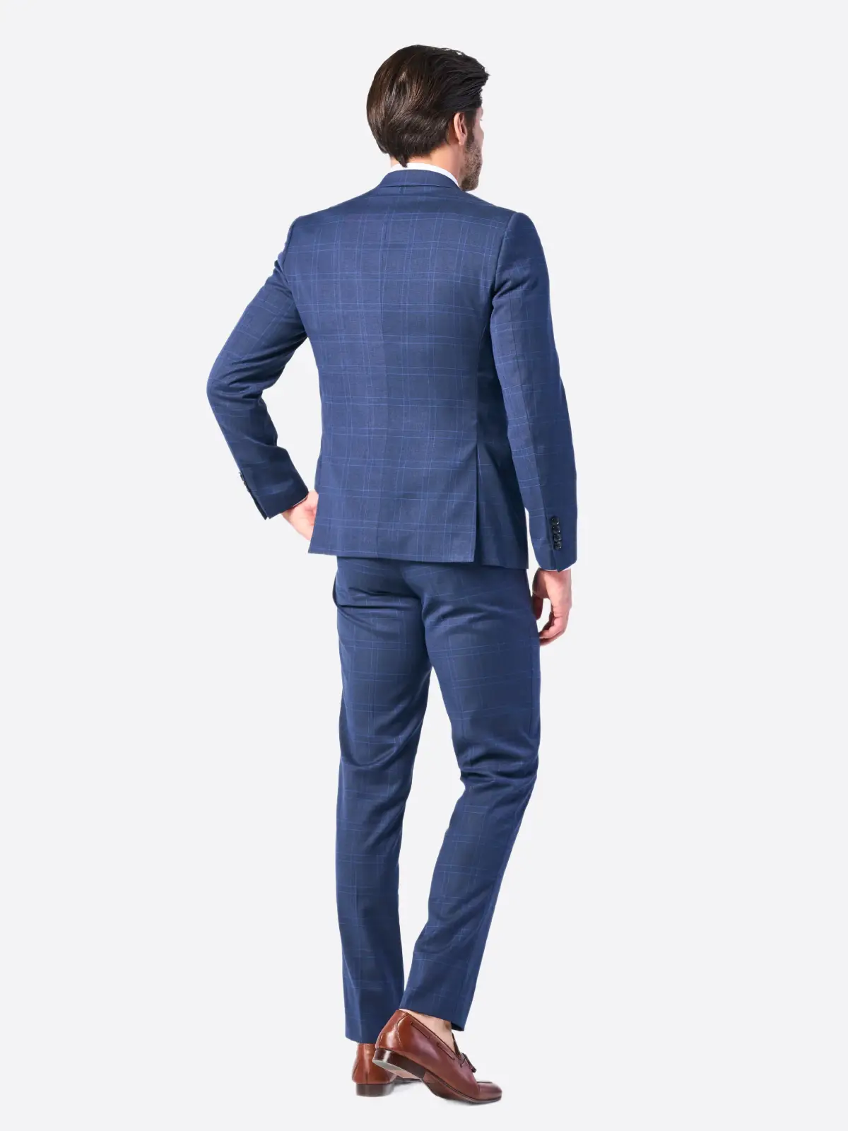 Shop The SuitsHeritage Men's Blue Plaid Relaxed Fit 3 Piece Suit