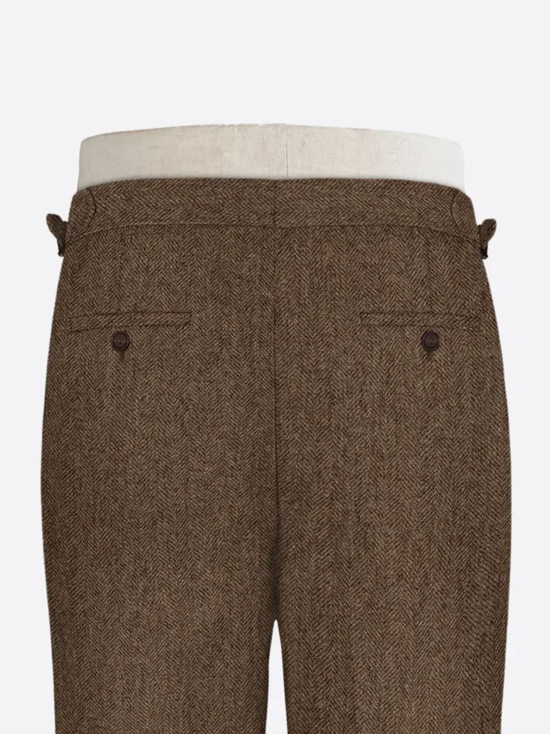 Shop The SuitsHeritage Men's Herringbone Brown Regular Fit Pant