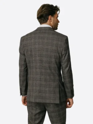 Shop The SuitsHeritage Men's Check Brown Slim Fit 2 Piece Suit