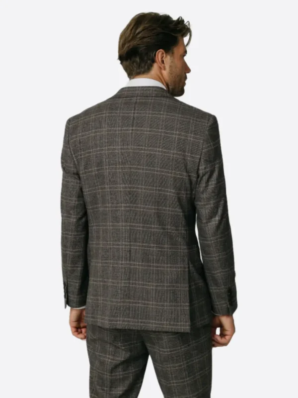 Shop The SuitsHeritage Men's Check Brown Slim Fit 2 Piece Suit