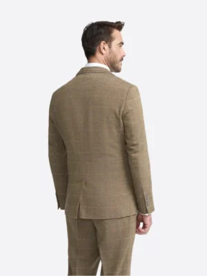 Shop The SuitsHeritage Men's Check Camel Relaxed Fit 3 Piece Suit