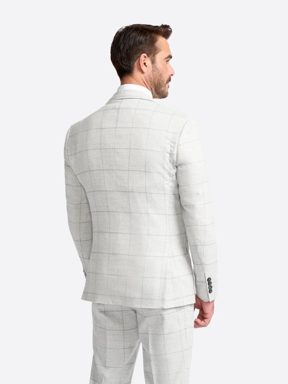 Shop The SuitsHeritage Men's Check Off White Relaxed Fit 3 Piece Suit
