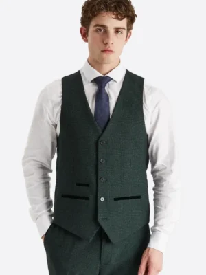 Shop The SuitsHeritage Men's Check Dark Green Regular Fit 3 Piece Suits