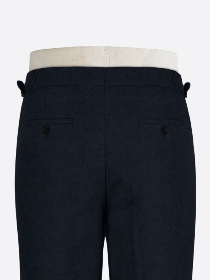 Shop The SuitsHeritage Men's Herringbone Dark Navy Regular Fit Pant