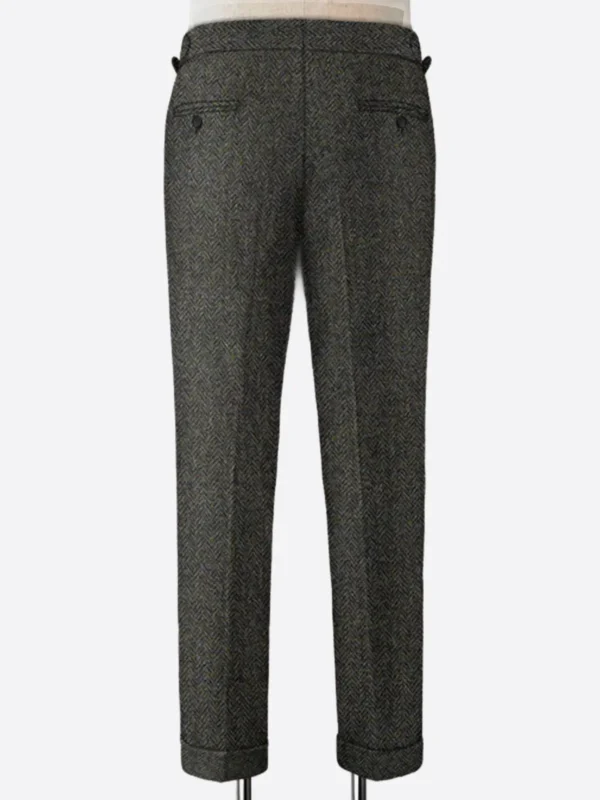 Shop The SuitsHeritage Men's Grey Herringbone Regular Fit Pant