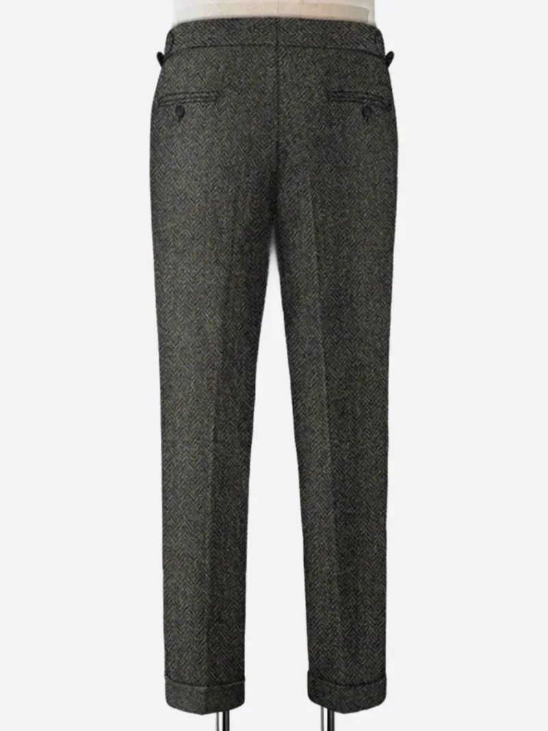Shop The SuitsHeritage Men's Grey Herringbone Regular Fit Pant
