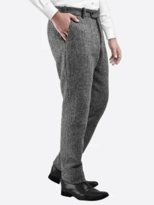 Shop The SuitsHeritage Men's Grey Twill Regular Fit Pant