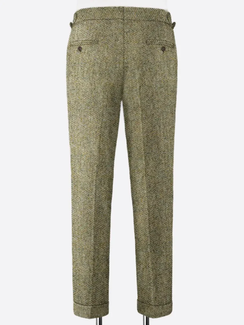 Shop TheSuitsHeritage Men's Herringbone Beige Regular Fit Pant
