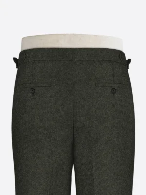 Shop The SuitsHeritage Men's Herringbone Green Regular Fit Pant