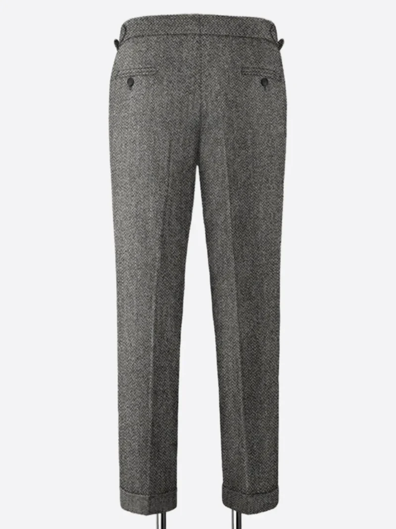 Shop The SuitsHeritage Men's Herringbone Grey Regular Fit Pant