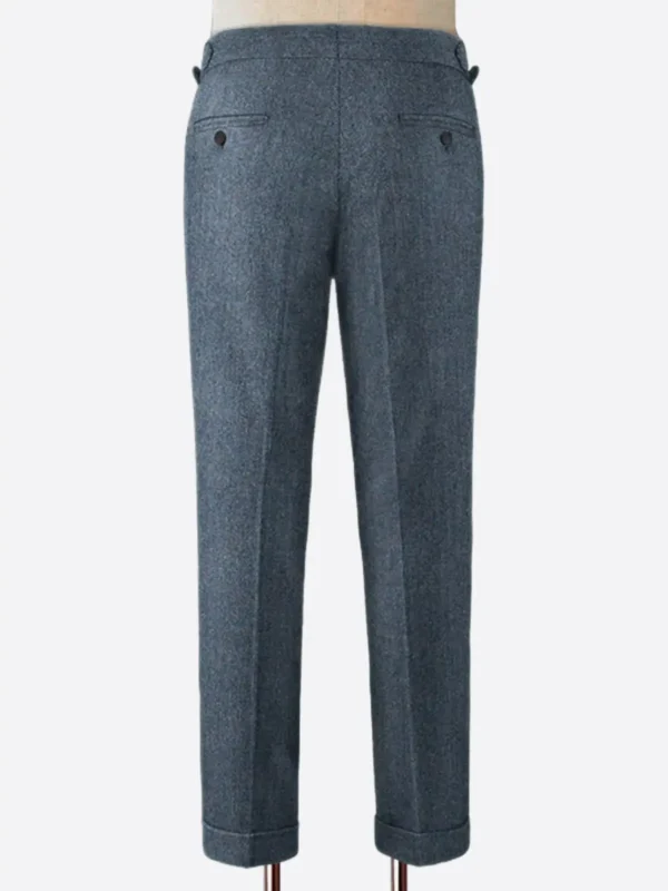 Shop The SuitsHeritage Men's Herringbone Light Blue Regular Fit Pant