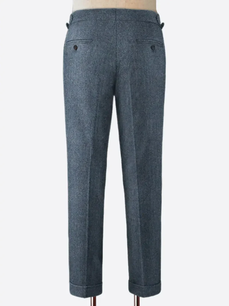 Shop The SuitsHeritage Men's Herringbone Light Blue Regular Fit Pant