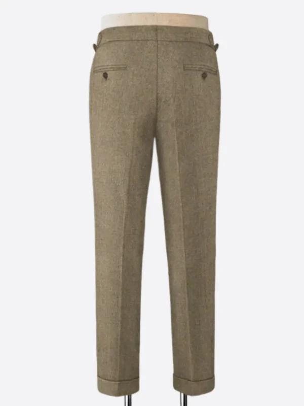 Shop The SuitsHeritage Men's Herringbone Light Brown Regular Fit Pant