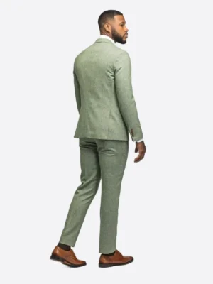 Shop The SuitsHeritage Men's Light Green Solid Relaxed Fit 3 Piece Suit