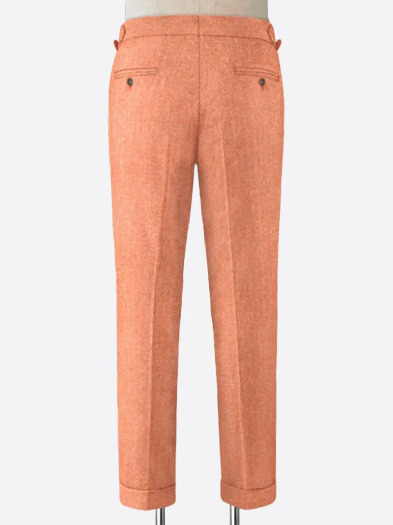 Shop The SuitsHeritage Men's Herringbone Light Orange Regular Fit Pant